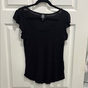 Bobeau Black Fitted Cap Sleeve T-Shirt